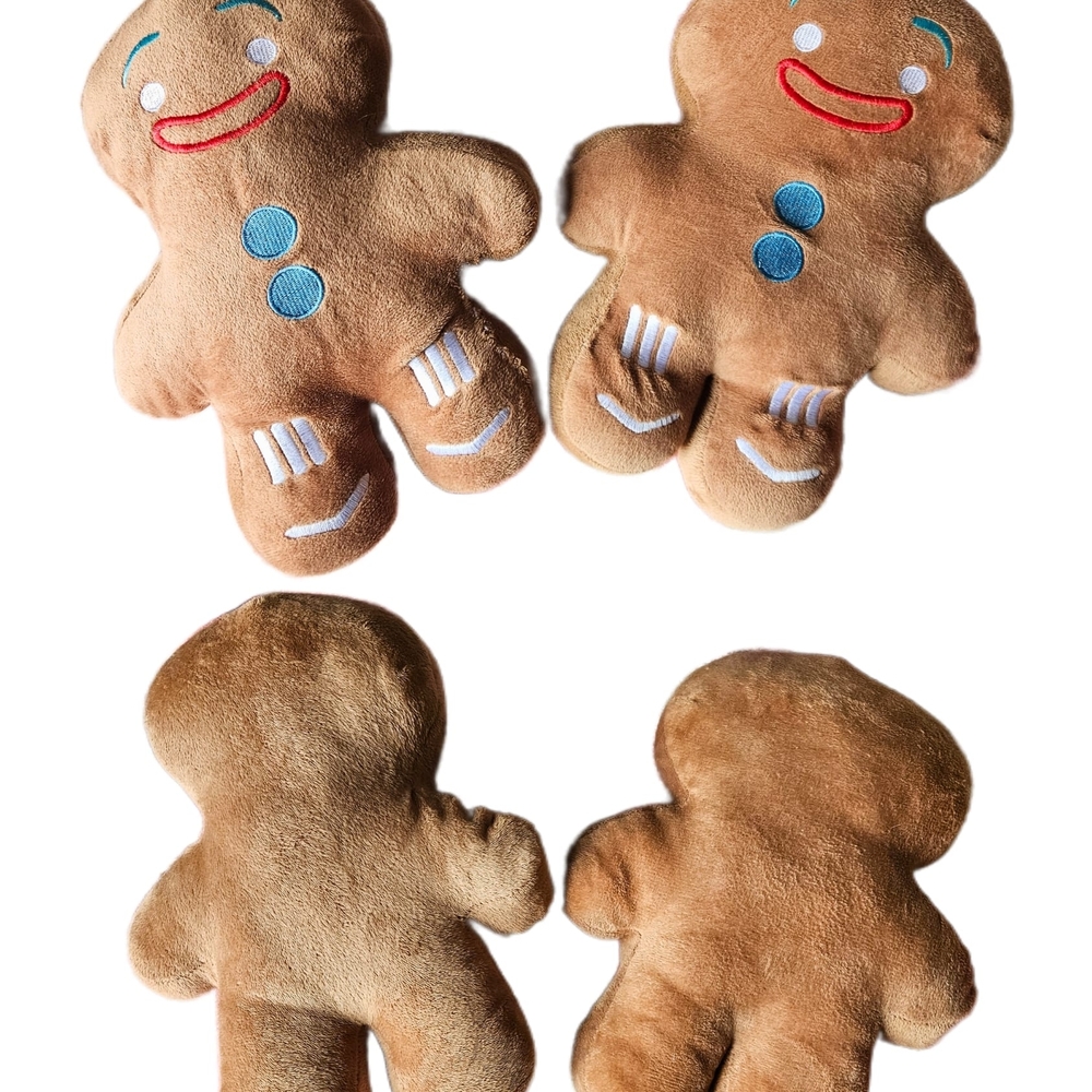 2 Adorable Tan Gingerbread Plush Toys☃️